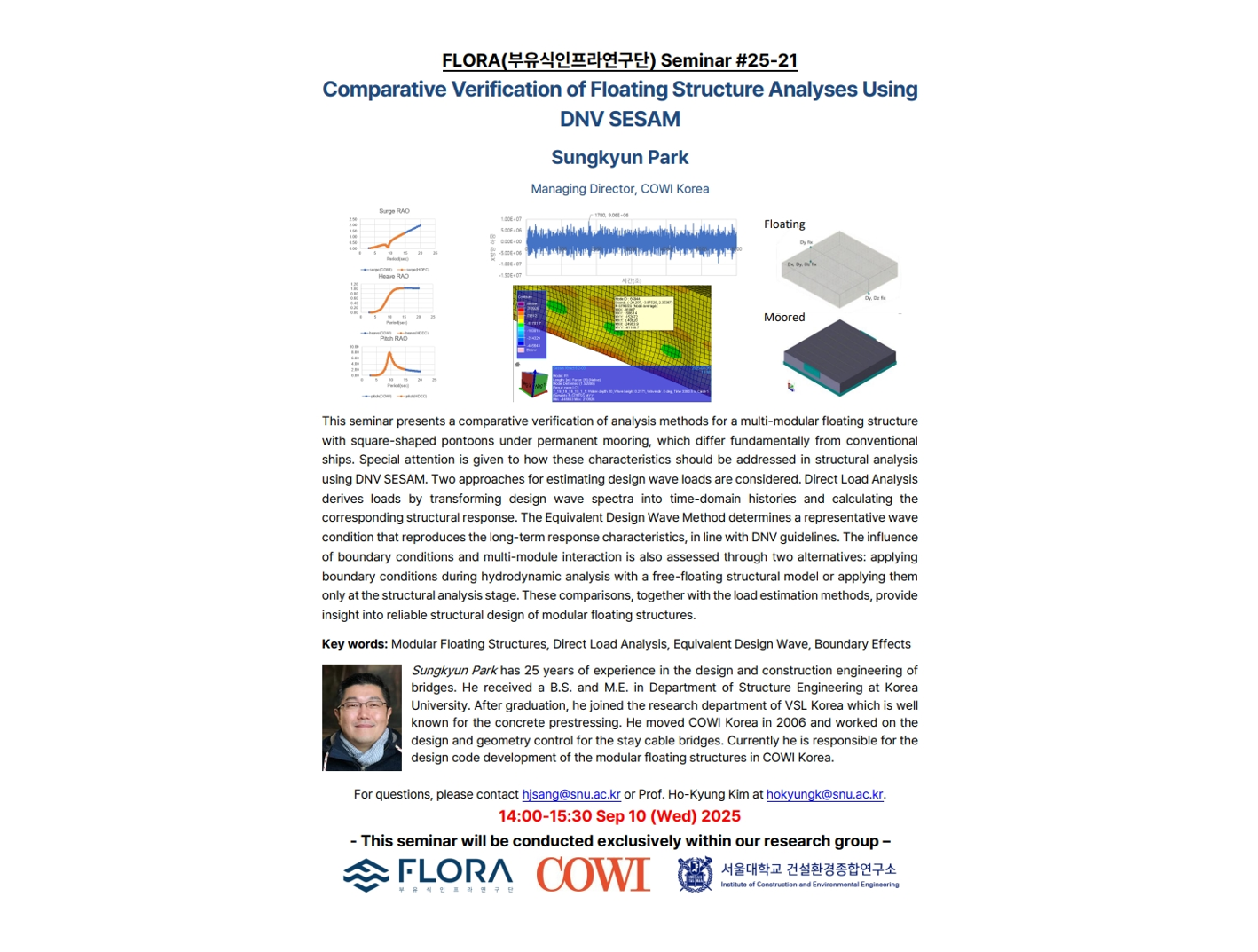 (Sep 10, 25) Comparative Verification of Floating Structure Analyses Using DNV SESAM, Sungkyun Park