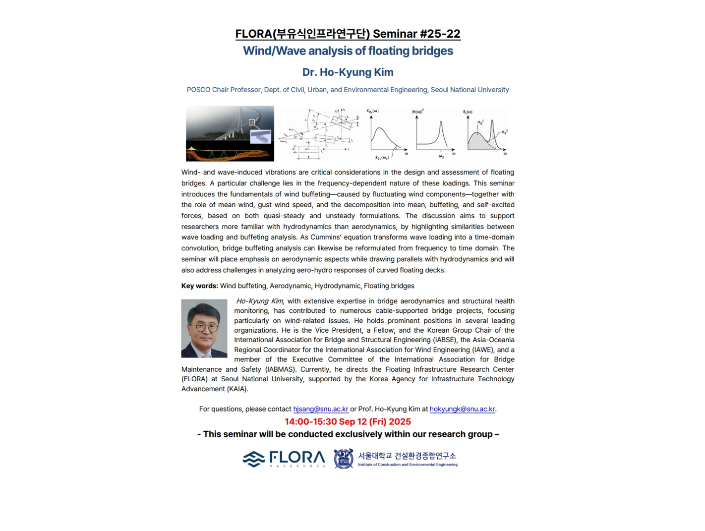 (Sep 12, 25) Wind/Wave analysis of floating bridges, Prof. Ho-Kyung Kim